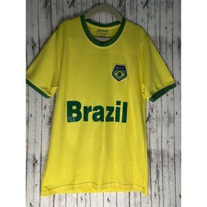 Neymar Jr Brazil Football Soccer Jersey #10 Yellow Size YOUTH Medium
